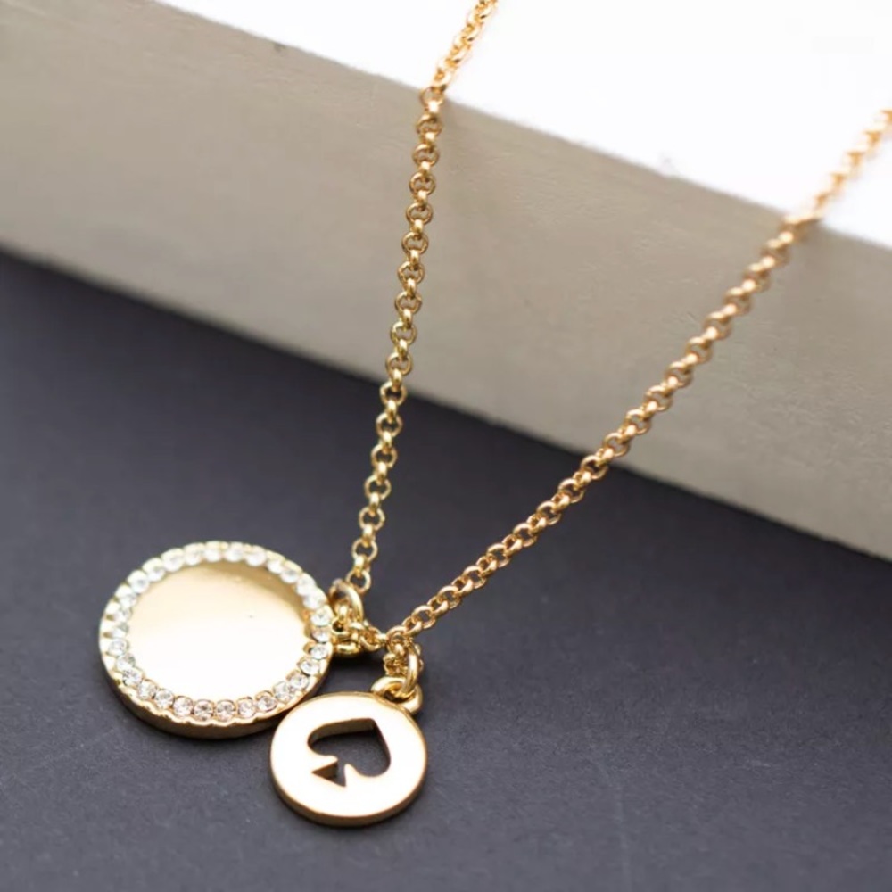 New Kate Spade Gold Spot The Spade Necklace - Picture 2 of 4